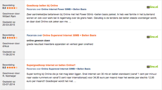 Ervaringen Online.nl